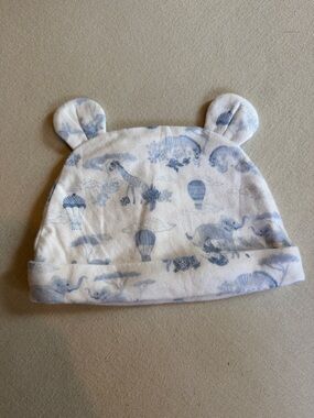 JANIE and JACK Baby Bear Ear Cotton Beanie Hat in Light Blue